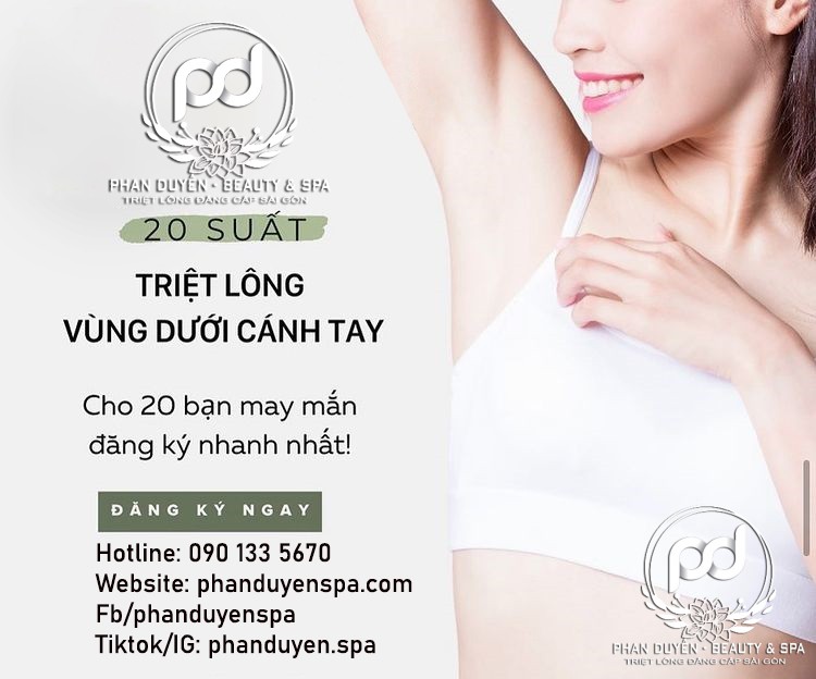 Khuyến mãi triệt lông nách trong tháng - nhanh tay đăng ký triệt lông